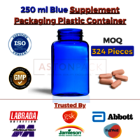 250 ml Cobalt Blue Supplement Packaging Plastic Container -