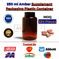 250 ml Amber Supplement Packaging Plastic Container