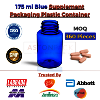 175 ml Cobalt Blue Supplement Packaging Plastic Container