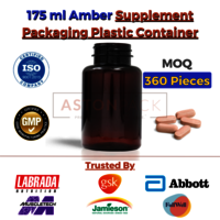 175 ml Amber Supplement Packaging Plastic Container