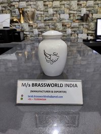 Hand Painted Dog With Marble Finish Pet Cremation Urn