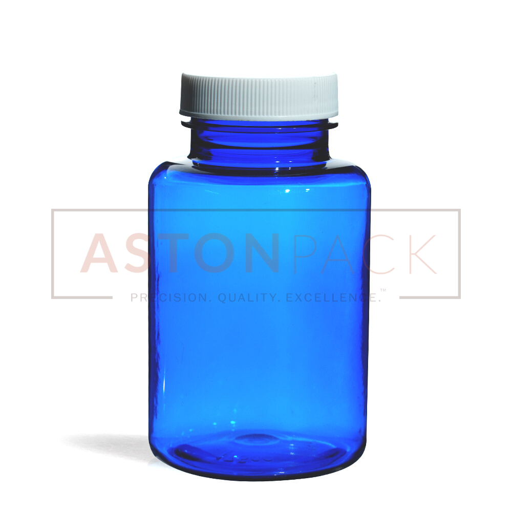 175 ml Cobalt Blue Dietary Supplement PET Packaging Bottles