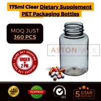 175 ml Clear Dietary Supplement PET Packaging Bottles