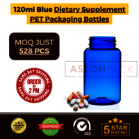 120 ml Cobalt Blue Dietary Supplement PET Packaging Bottles