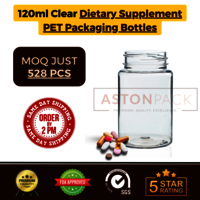120 ml Clear Dietary Supplement PET Packaging Bottles