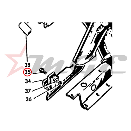 Lambretta GP 150/125/200 - Center Stand Splash Plate Screw - Reference Part Number - #81008221