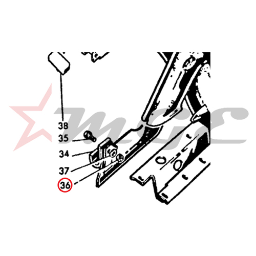 Lambretta GP 150/125/200 - Center Stand Splash Plate Nut - Reference Part Number - #82108012