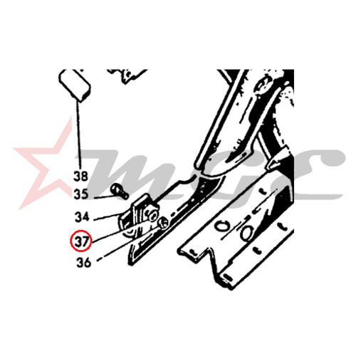Lambretta GP 150/125/200 - Center Stand Splash Plate Spring Washer - Reference Part Number - #73170084