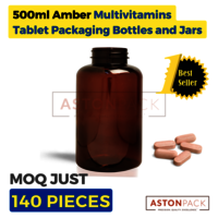 500 ml Amber Multivitamins Tablet Packaging Bottles and Jars