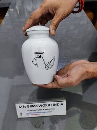 Heavenly Cat Hand Painted Aluminum Cat Cremation Urn