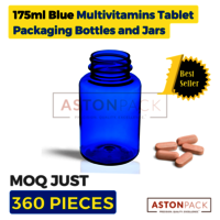 175 ml Cobalt Blue Multivitamins Tablet Packaging Bottles and Jars