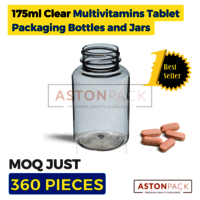 175 ml Clear Multivitamins Tablet Packaging Bottles and Jars