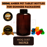500 ml Amber PET Tablet Bottles for Gummies Packaging