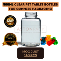500 ml Clear PET Tablet Bottles for Gummies Packaging
