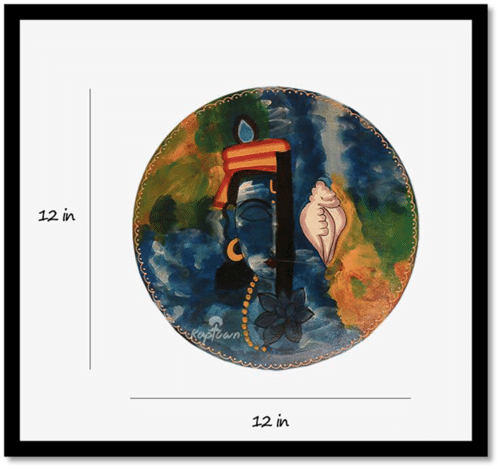 Blue Krishna Design Wall Plates