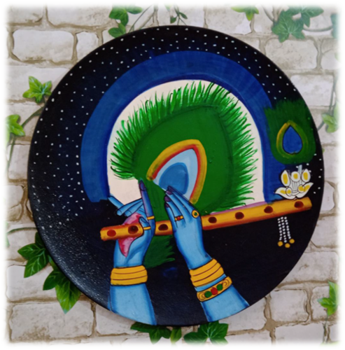 Krishna Hands with Flute Design Wall Plates