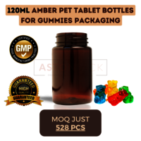 120 ml Amber PET Tablet Bottles for Gummies Packaging