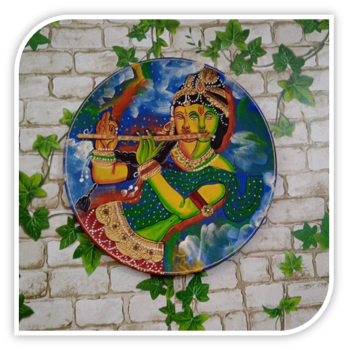 Radha Krishna Design Wall Plates