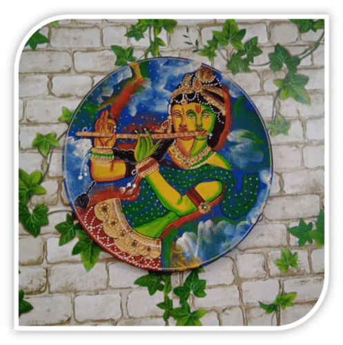 Radha Krishna Design Wall Plates