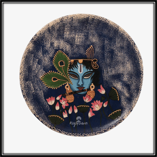 Krishna Floral Design Wall Plates