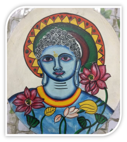 Buddha With Flower Design Wall Plates