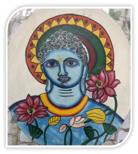 Buddha With Flower Design Wall Plates