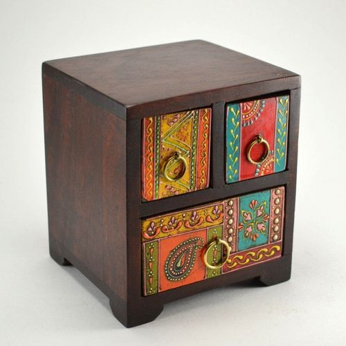 Multi Color Rajasthani Wooden Jewelery Cabinet