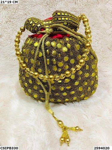 Golden Handmade Bridal Potli Batau Bag