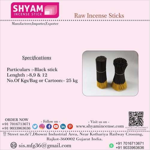 BLACK RAW INCENSE STICKS