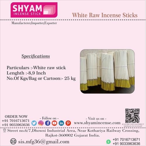 White Raw Incense Stick