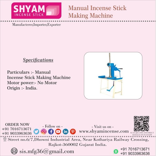 Highly Efficient Manual Incense Stick Machine