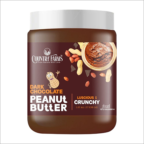 1.05 KG Crunchy Dark Chocolate Peanut Butter - 1.05 Kilograms, White & Yellow & Brown Colors | High Protein, 18 Months Shelf Life, Jar Packaging