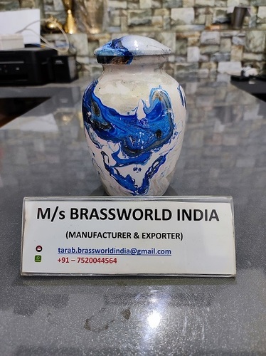 classic grey blue waves urn