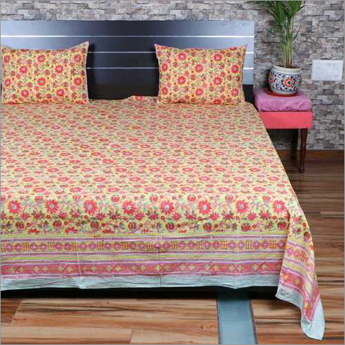 Hand Block Printed Cotton Bed Sheet Set - 100% Cotton Double Size Multicolor | Custom Designs for Modular Homes Hotels Personal Suites
