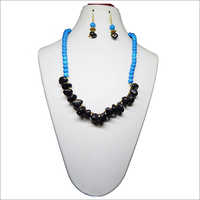 Gemstone Turquoise Black Agate Necklace