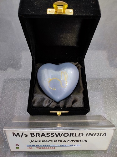 praying hand with paw hand painted heart cremation urn