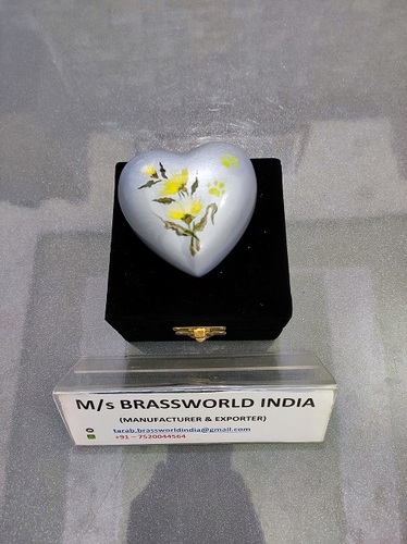 hand painted yellow flower with paw heart cremation urn