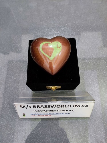 brown heart two pet heart cremation urn