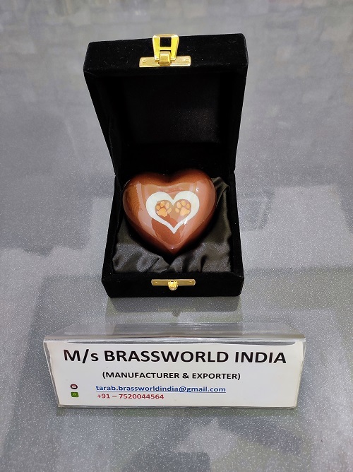 brown heart two pet heart cremation urn