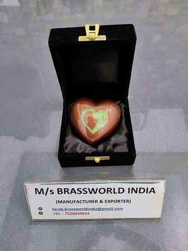 brown heart two pet heart cremation urn