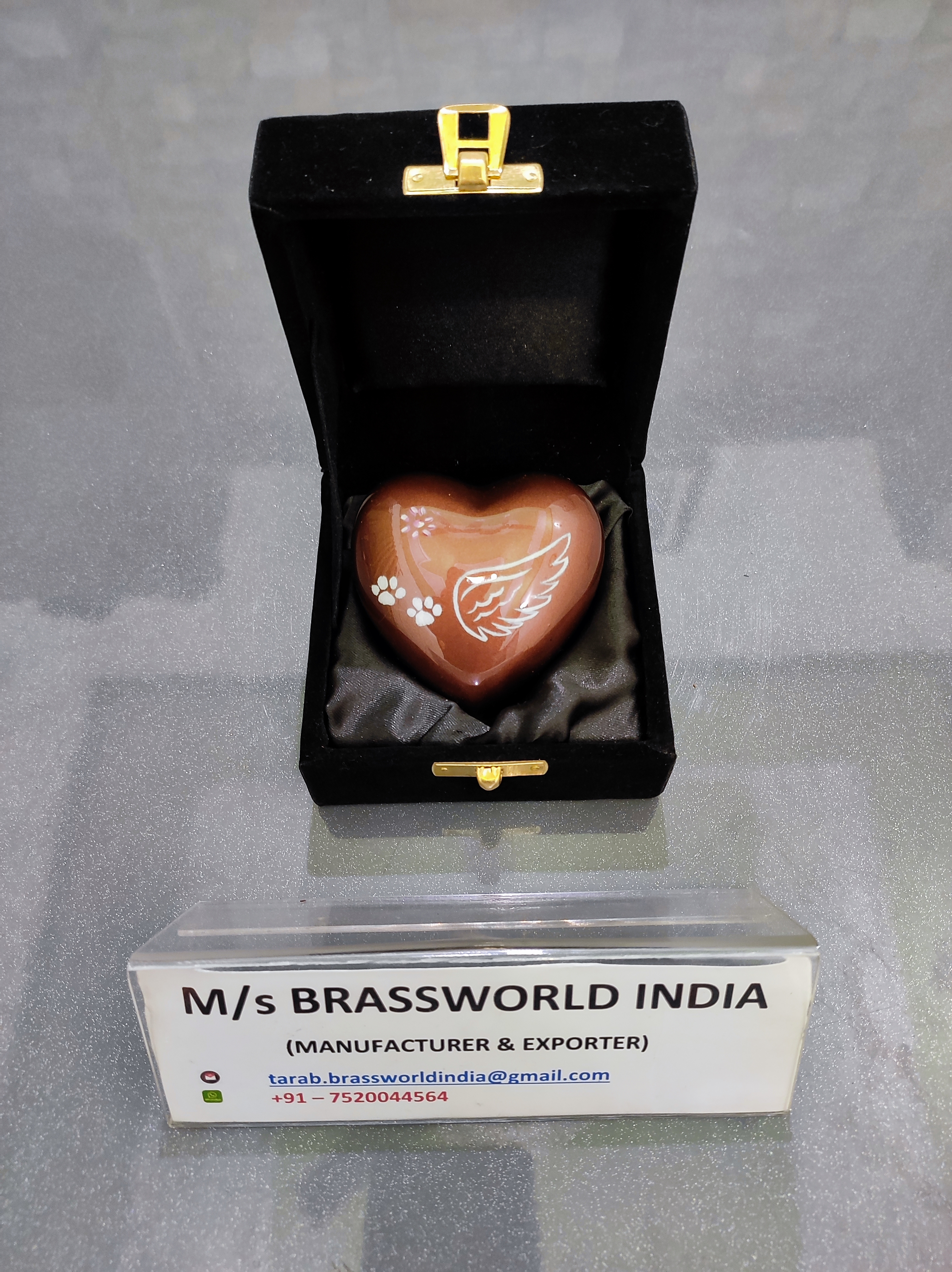 brown heart two pet heart cremation urn