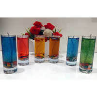 Multicolor Glass Designed Candle Gift Set