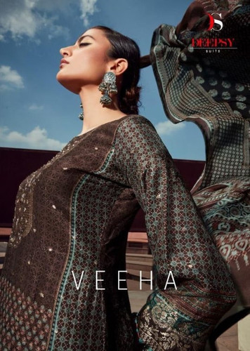 Deepsy Veeha Dola Jacquard Digital Print With Hand Embroidery Suits Catalog