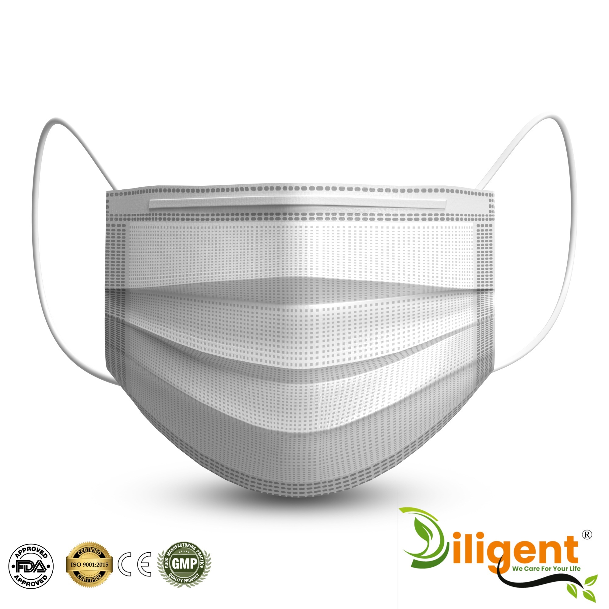 White 3Ply Surgical Mask Certified By FDA,CE,WHO-GMP & ISO