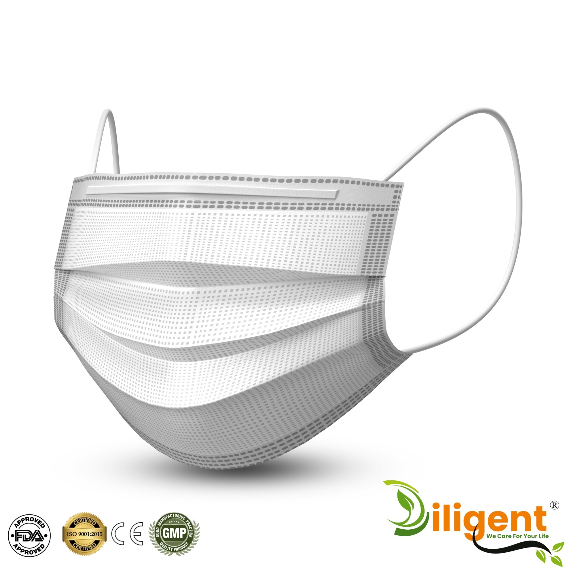 White 3Ply Surgical Mask Certified By FDA,CE,WHO-GMP & ISO