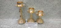 brass gold polished engraved candle holder