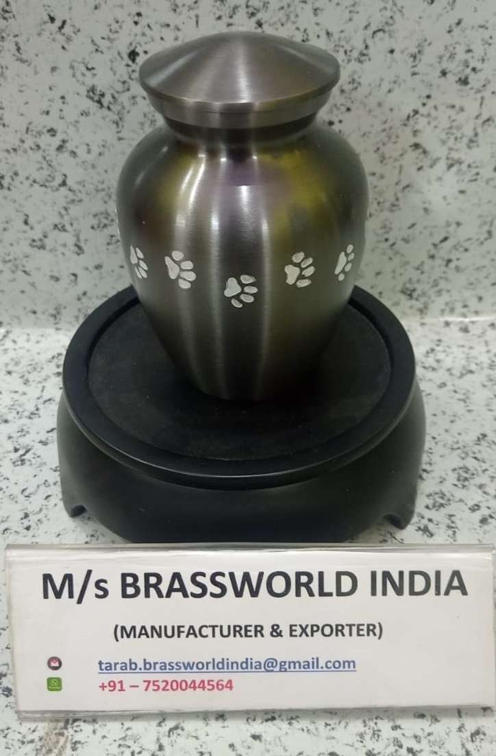 grey silver pet paw engraved pet cremation urn