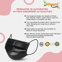 Black 3Ply Surgical Mask Certified ByFDA,CE,WHO-GMP & ISO