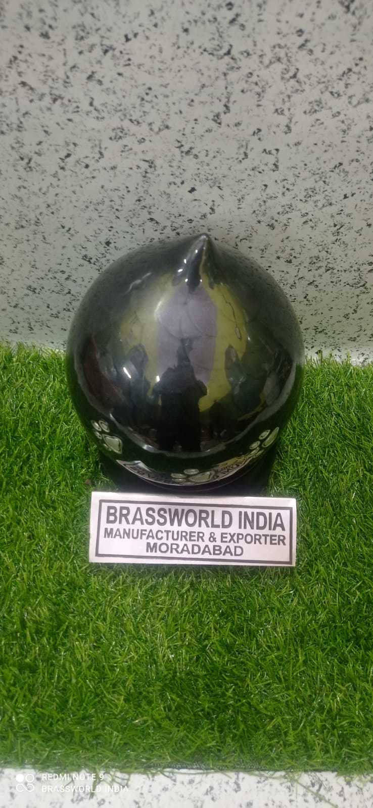 brass black pet paw printed heart cremation urn