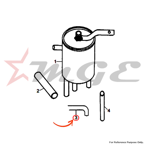 Breather Pipe L 370 X OD 16 For Royal Enfield - Reference Part Number - #500128/B, #500128/A